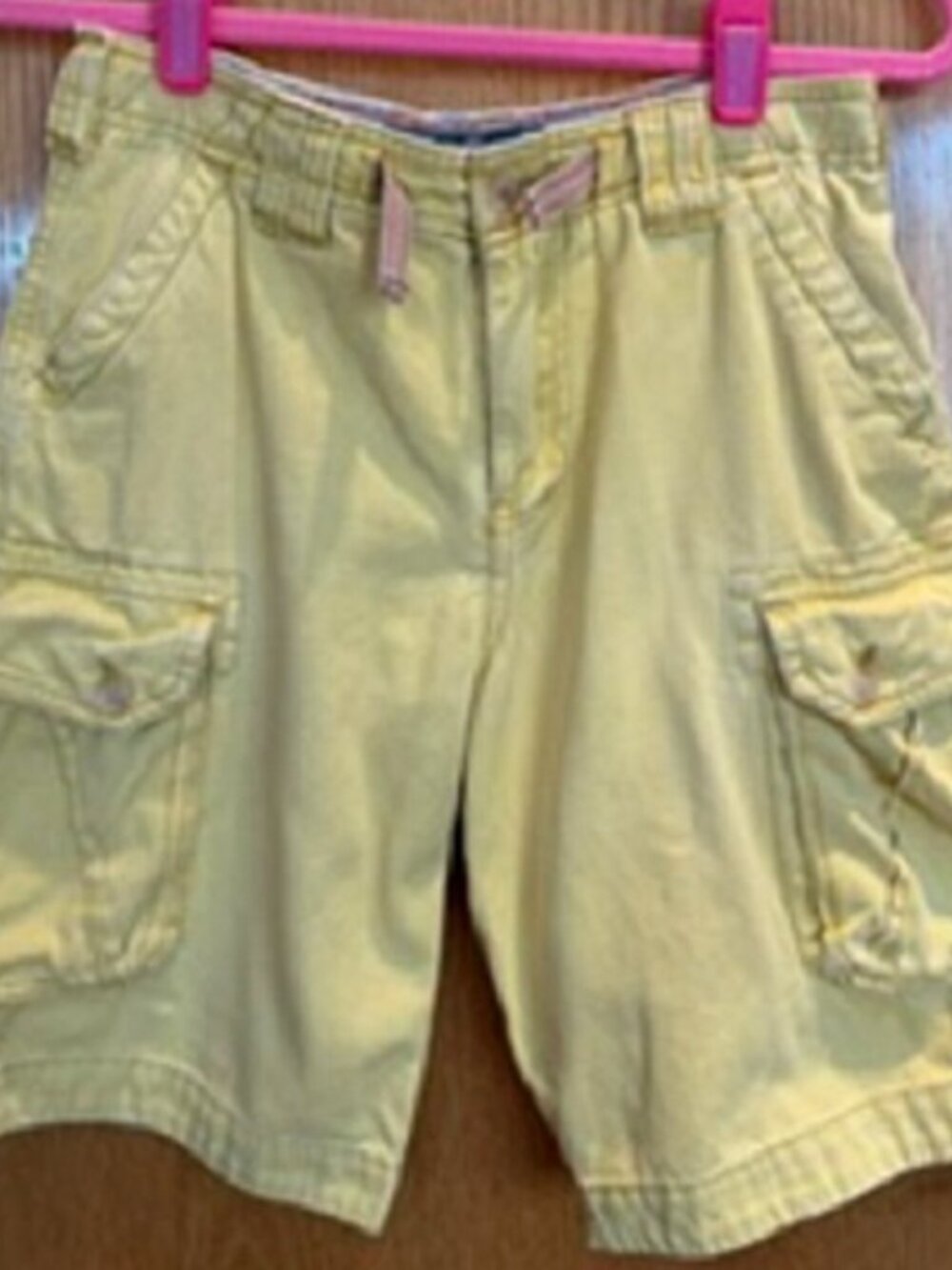 Boy's WearFirst Comfy Cotton Cargo Shorts Yellow 6 Utility Pockets Sz: 12